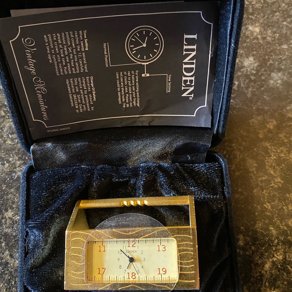 Linden clock. Shaped like tool box